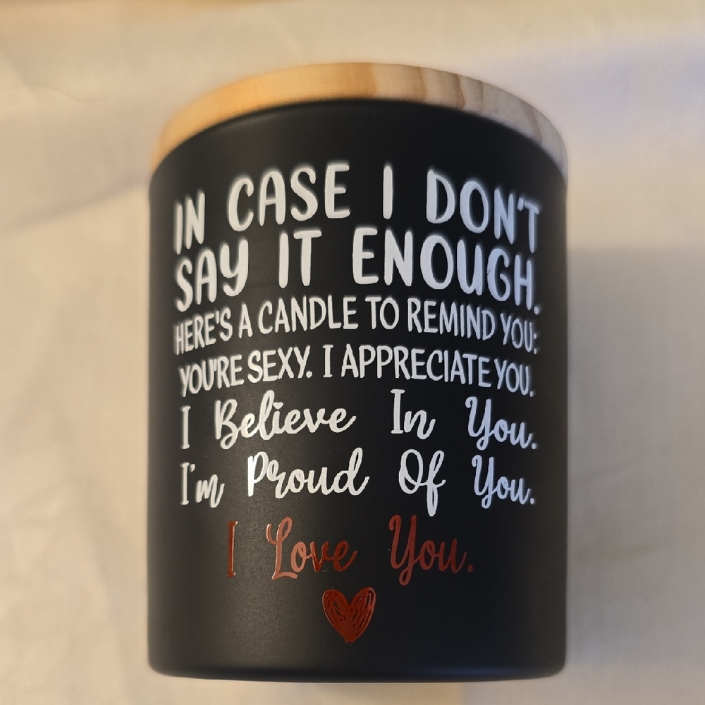 Black 'I Love You' Sentiment Candle Jar - Home Accents